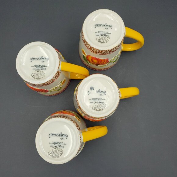 Temp-Tations Pumpkin Patch Mugs Temptations Embossed Pumpkins Coffee Mugs - Picture 4 of 9